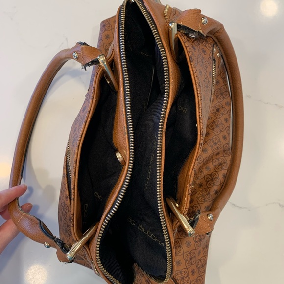 Big Buddha Dome Satchel Purse Walnut Brown Faux Leather Good Used Condition - Picture 5 of 13